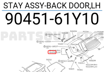 Nissan 9045161Y10 STAY ASSY-BACK DOOR,LH