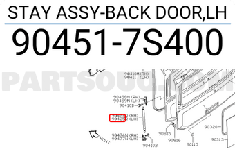 Nissan 904517S400 STAY ASSY-BACK DOOR,LH