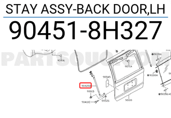 Nissan 904518H327 STAY ASSY-BACK DOOR,LH