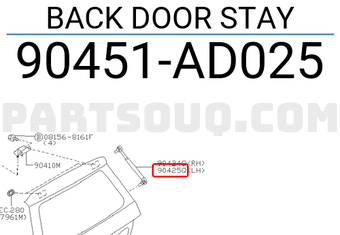 Nissan 90451AD025 BACK DOOR STAY