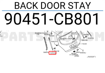 Nissan 90451CB801 BACK DOOR STAY