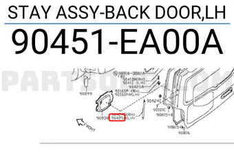 Nissan 90451EA00A STAY ASSY-BACK DOOR,LH