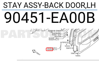 Nissan 90451EA00B STAY ASSY-BACK DOOR,LH