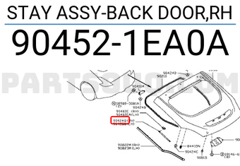Nissan 904521EA0A STAY ASSY-BACK DOOR,RH