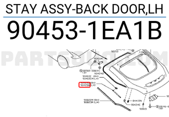 Nissan 904531EA1B STAY ASSY-BACK DOOR,LH