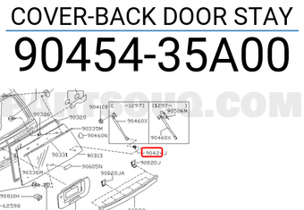 Nissan 9045435A00 COVER-BACK DOOR STAY