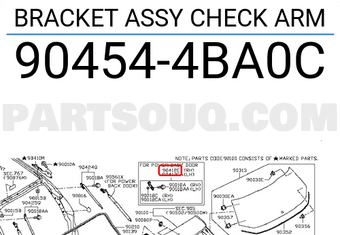 Nissan 904544BA0C BRACKET ASSY CHECK ARM