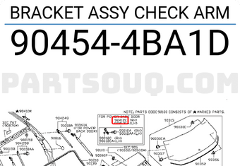 Nissan 904544BA1D BRACKET ASSY CHECK ARM