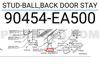 Nissan 90454EA500 STUD-BALL,BACK DOOR STAY