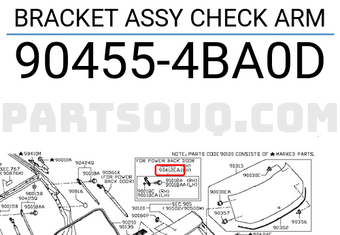 Nissan 904554BA0D BRACKET ASSY CHECK ARM