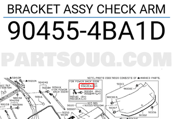 Nissan 904554BA1D BRACKET ASSY CHECK ARM