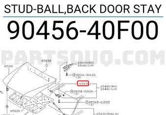 Nissan 9045640F00 STUD-BALL,BACK DOOR STAY