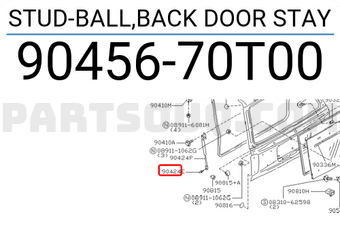 Nissan 9045670T00 STUD-BALL,BACK DOOR STAY