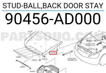 Nissan 90456AD000 STUD-BALL,BACK DOOR STAY