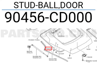 Nissan 90456CD000 STUD-BALL,DOOR
