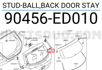 Nissan 90456ED010 STUD-BALL,BACK DOOR STAY