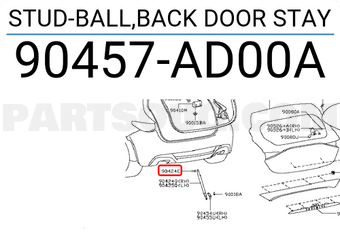 Nissan 90457AD00A STUD-BALL,BACK DOOR STAY