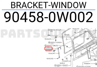 Nissan 904580W002 BRACKET-WINDOW
