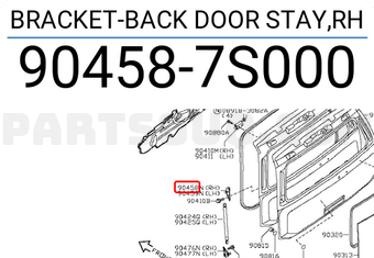 Nissan 904587S000 BRACKET-BACK DOOR STAY,RH