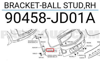 Nissan 90458JD01A BRACKET-BALL STUD,RH