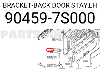 Nissan 904597S000 BRACKET-BACK DOOR STAY,LH