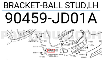 Nissan 90459JD01A BRACKET-BALL STUD,LH