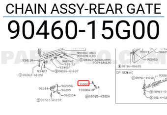 Nissan 9046015G00 CHAIN ASSY-REAR GATE