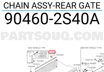 Nissan 904602S40A CHAIN ASSY-REAR GATE