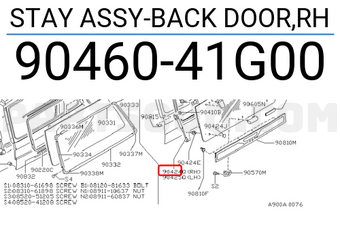 Nissan 9046041G00 STAY ASSY-BACK DOOR,RH