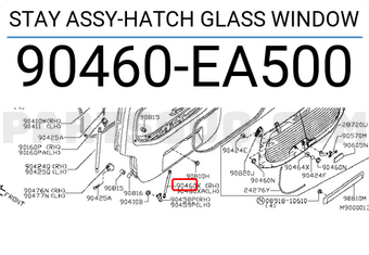 Nissan 90460EA500 STAY ASSY-HATCH GLASS WINDOW