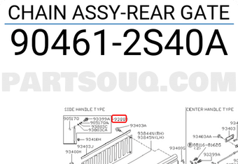 Nissan 904612S40A CHAIN ASSY-REAR GATE