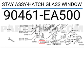 Nissan 90461EA500 STAY ASSY-HATCH GLASS WINDOW
