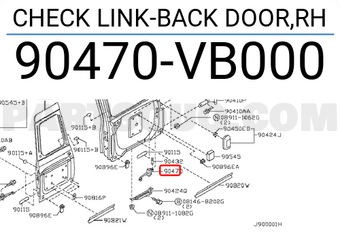 Nissan 90470VB000 CHECK LINK-BACK DOOR,RH