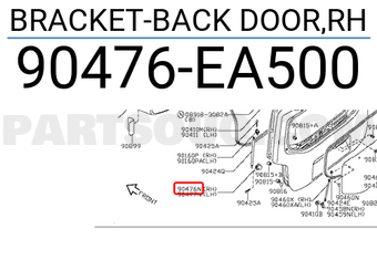 Nissan 90476EA500 BRACKET-BACK DOOR,RH