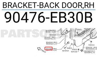 Nissan 90476EB30B BRACKET-BACK DOOR,RH