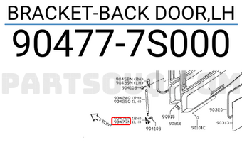 Nissan 904777S000 BRACKET-BACK DOOR,LH