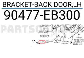 Nissan 90477EB300 BRACKET-BACK DOOR,LH
