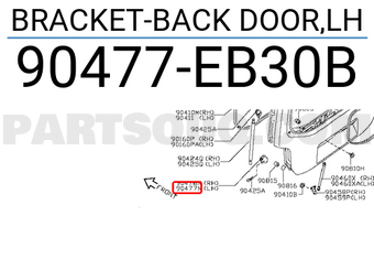 Nissan 90477EB30B BRACKET-BACK DOOR,LH