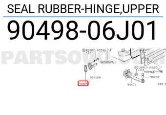 Nissan 9049806J01 SEAL RUBBER-HINGE,UPPER