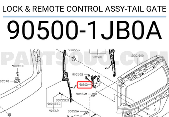 Nissan 905001JB0A LOCK & REMOTE CONTROL ASSY-TAIL GATE