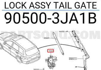 Nissan 905003JA1B LOCK ASSY TAIL GATE