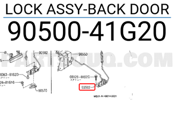 Nissan 9050041G20 LOCK ASSY-BACK DOOR