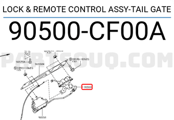 Nissan 90500CF00A LOCK & REMOTE CONTROL ASSY-TAIL GATE