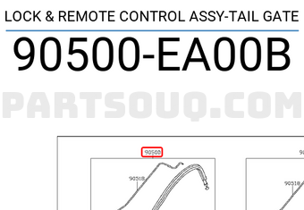 Nissan 90500EA00B LOCK & REMOTE CONTROL ASSY-TAIL GATE