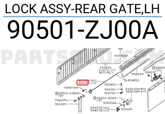 Nissan 90501ZJ00A LOCK ASSY-REAR GATE,LH
