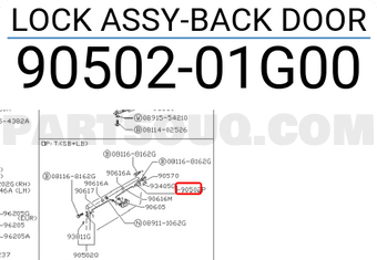 Nissan 9050201G00 LOCK ASSY-BACK DOOR