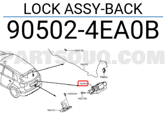 Nissan 905024EA0B LOCK ASSY-BACK