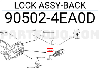 Nissan 905024EA0D LOCK ASSY-BACK
