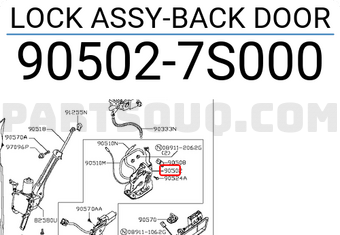 Nissan 905027S000 LOCK ASSY-BACK DOOR