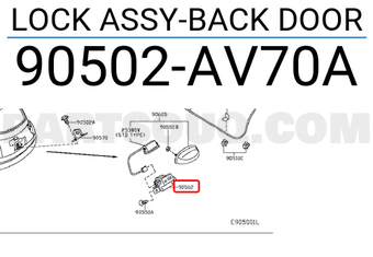 Nissan 90502AV70A LOCK ASSY-BACK DOOR